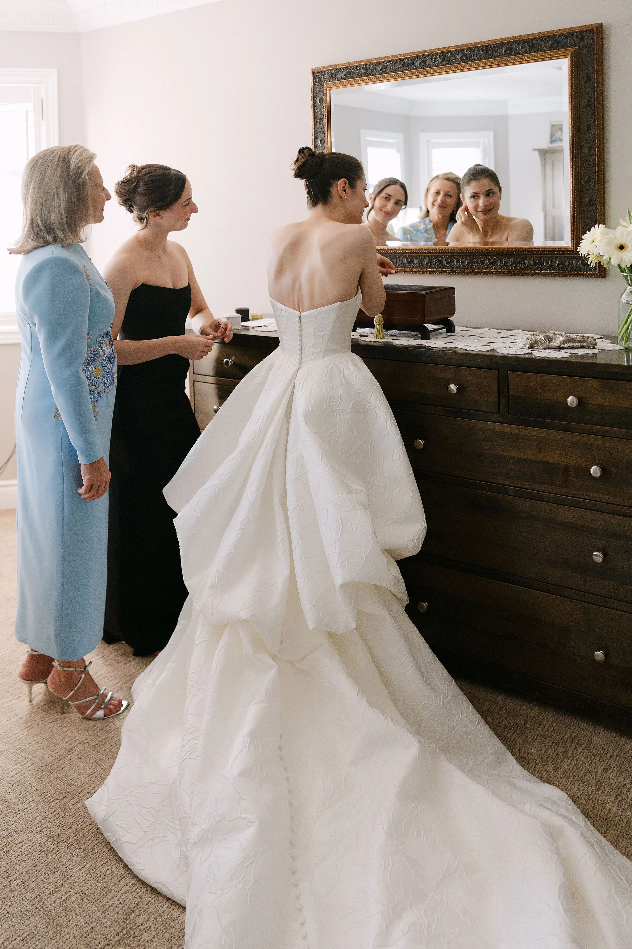 Bride getting ready at home