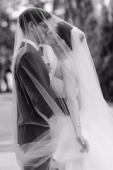 Elegant wedding photo at St. Basil’s Catholic Parish