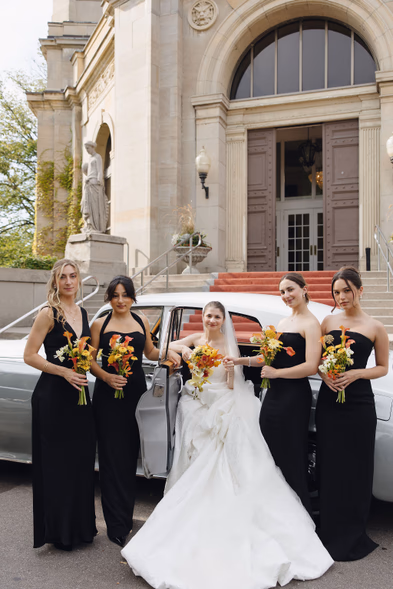 Romantic bridal party photo at Liberty Grand