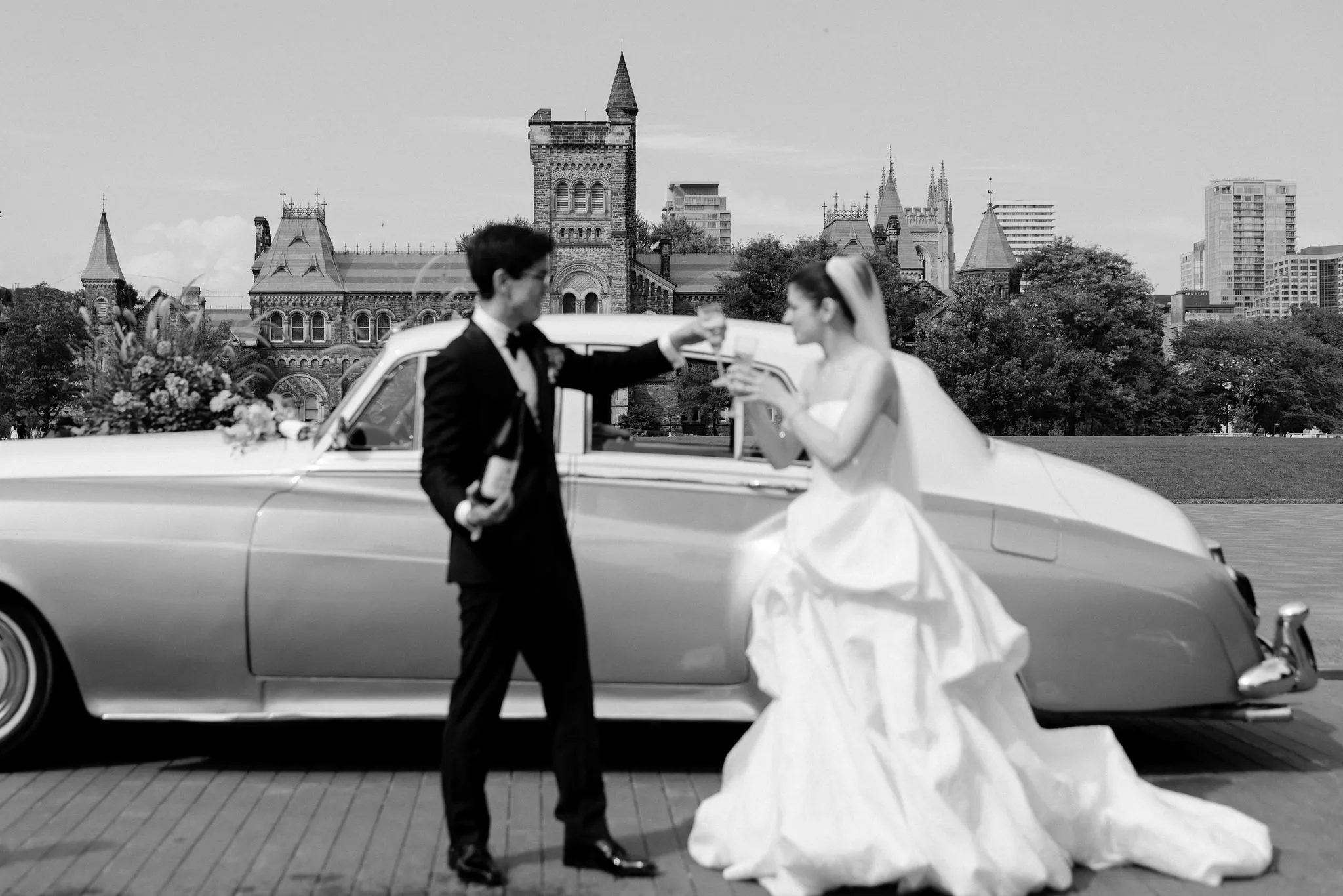 modern wedding photo at University of Toronto