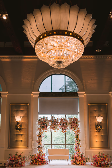 Bride and groom dancing at reception