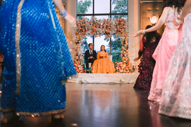 Guests dancing at Indian wedding