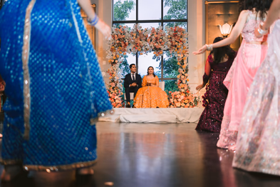 Guests dancing at Indian wedding