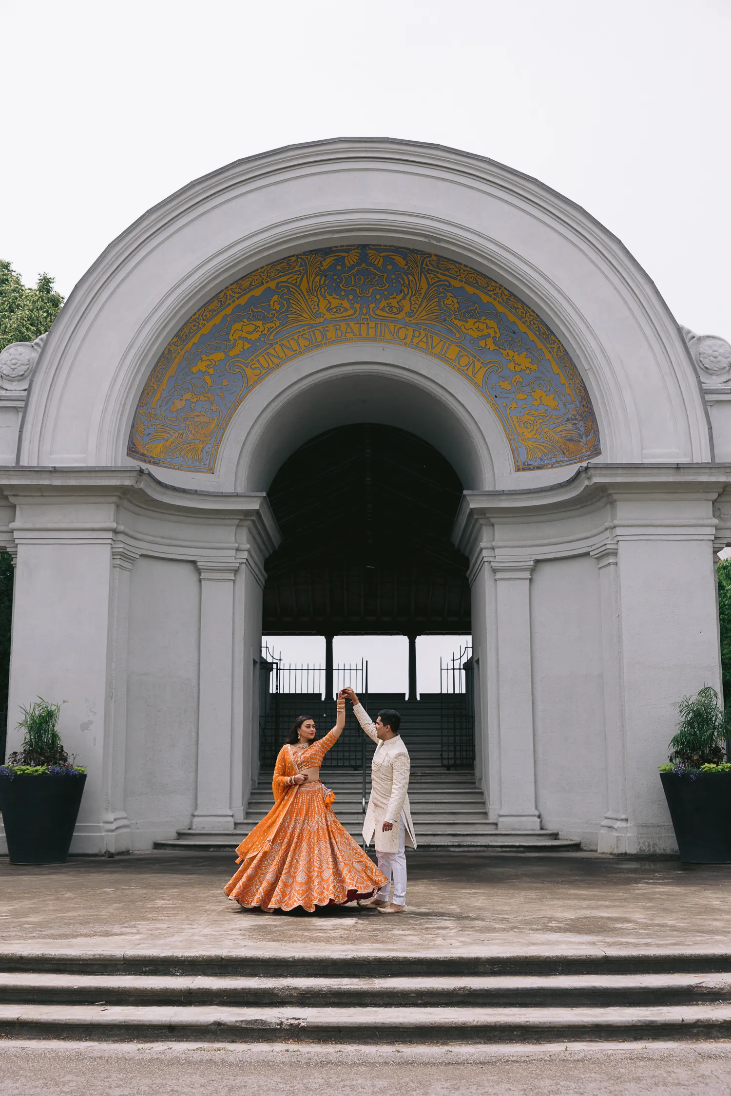 Candid Sunnyside Pavilion couple photo