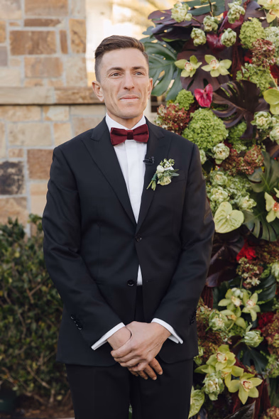 Groom waiting anxiously for the bride at Lido House Newport Beach