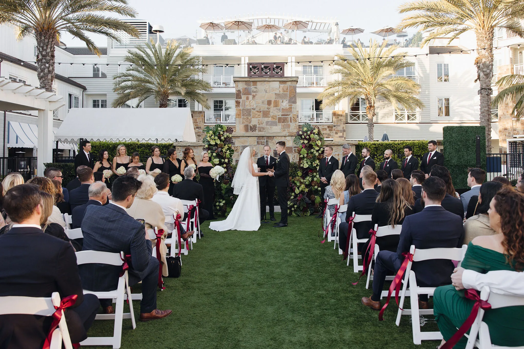 wedding ceremony at Lido House, Newport Beach