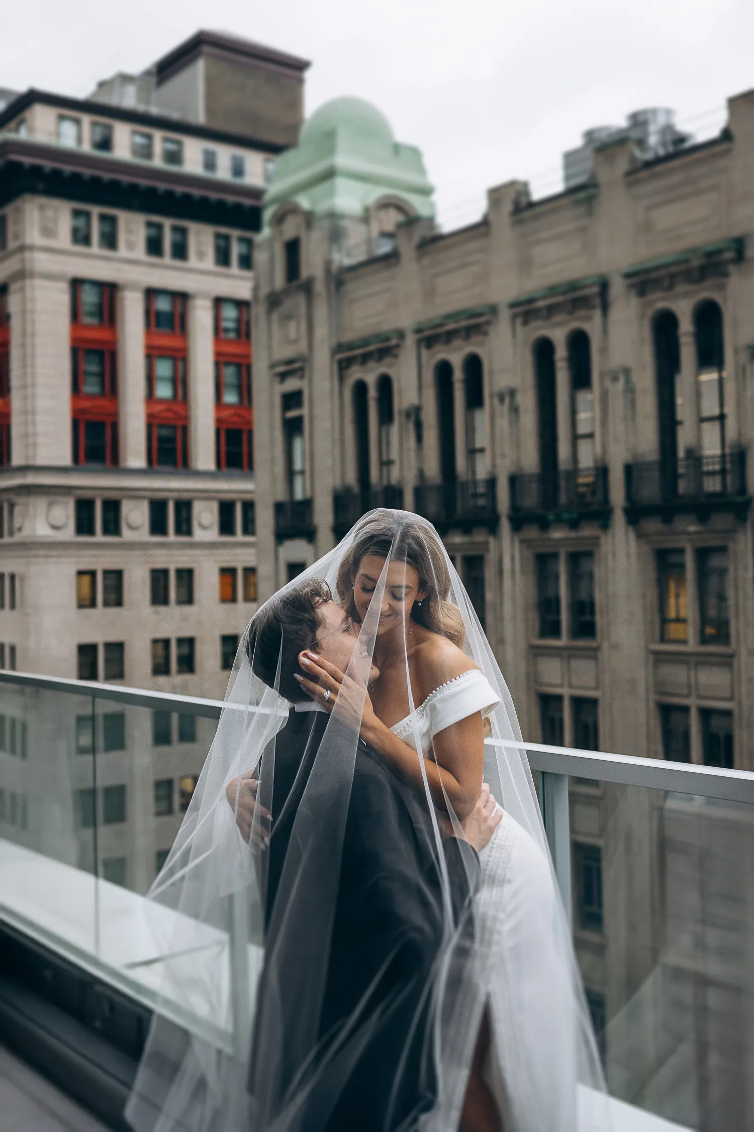 One King West bride and groom portrait