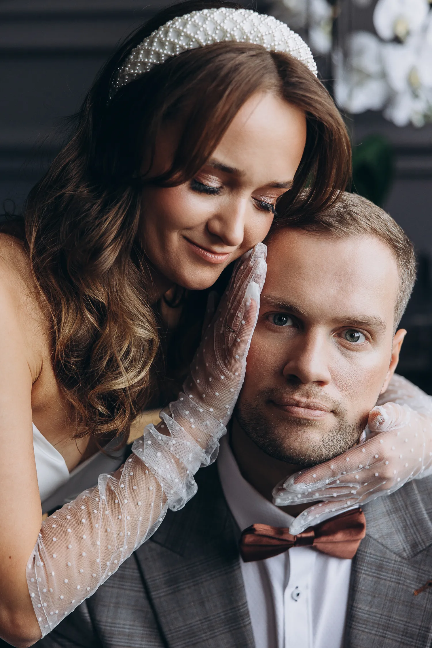 couple together at restaurant wedding