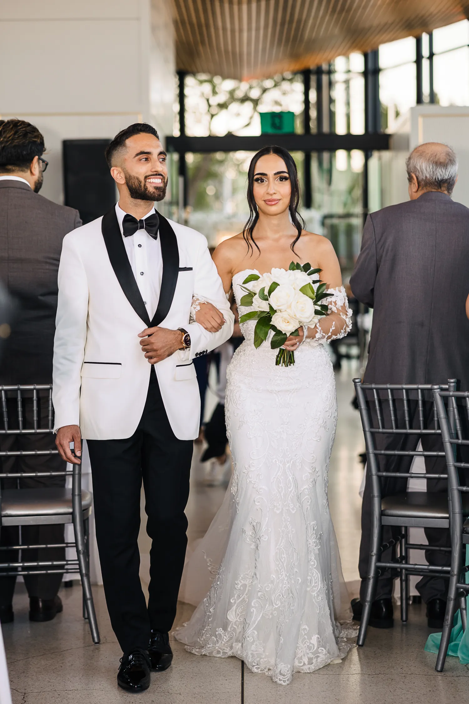 photo of the bride and groom at Spencer’s at the Waterfront