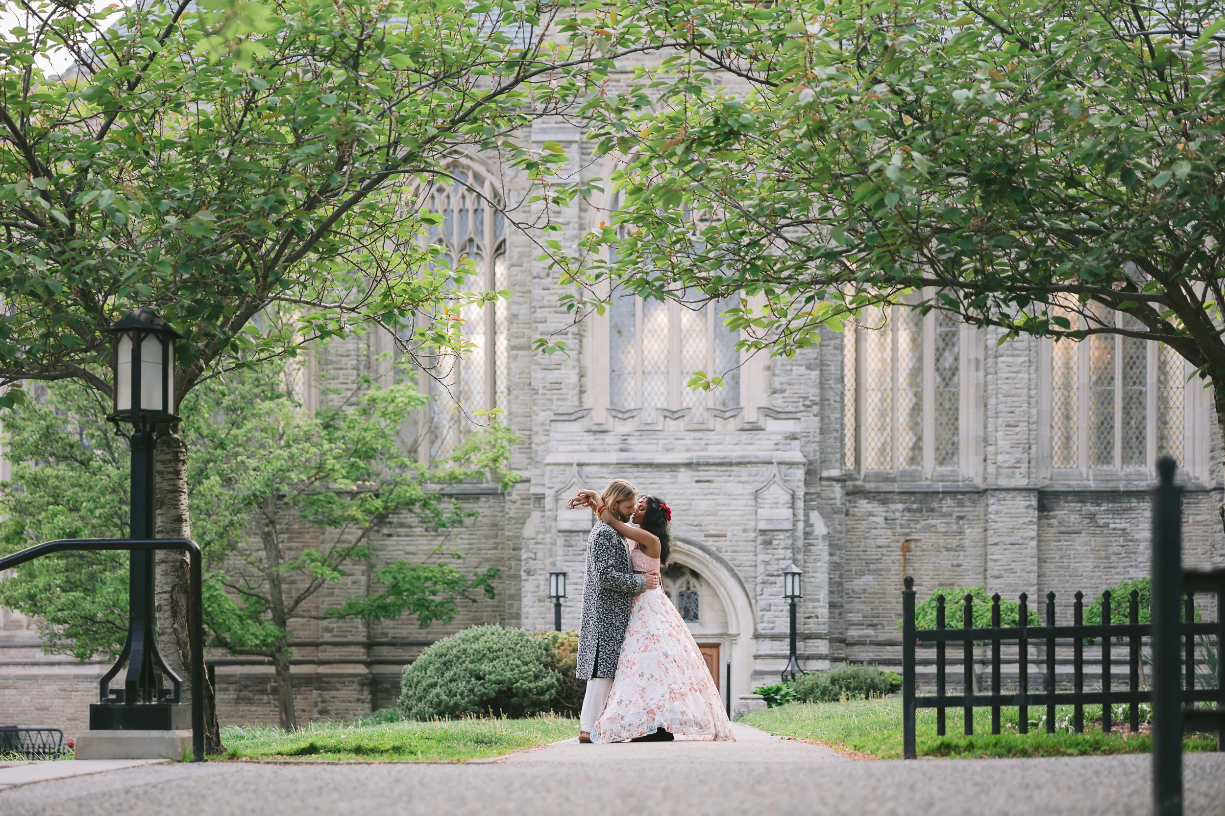 Trinity College engagement photo