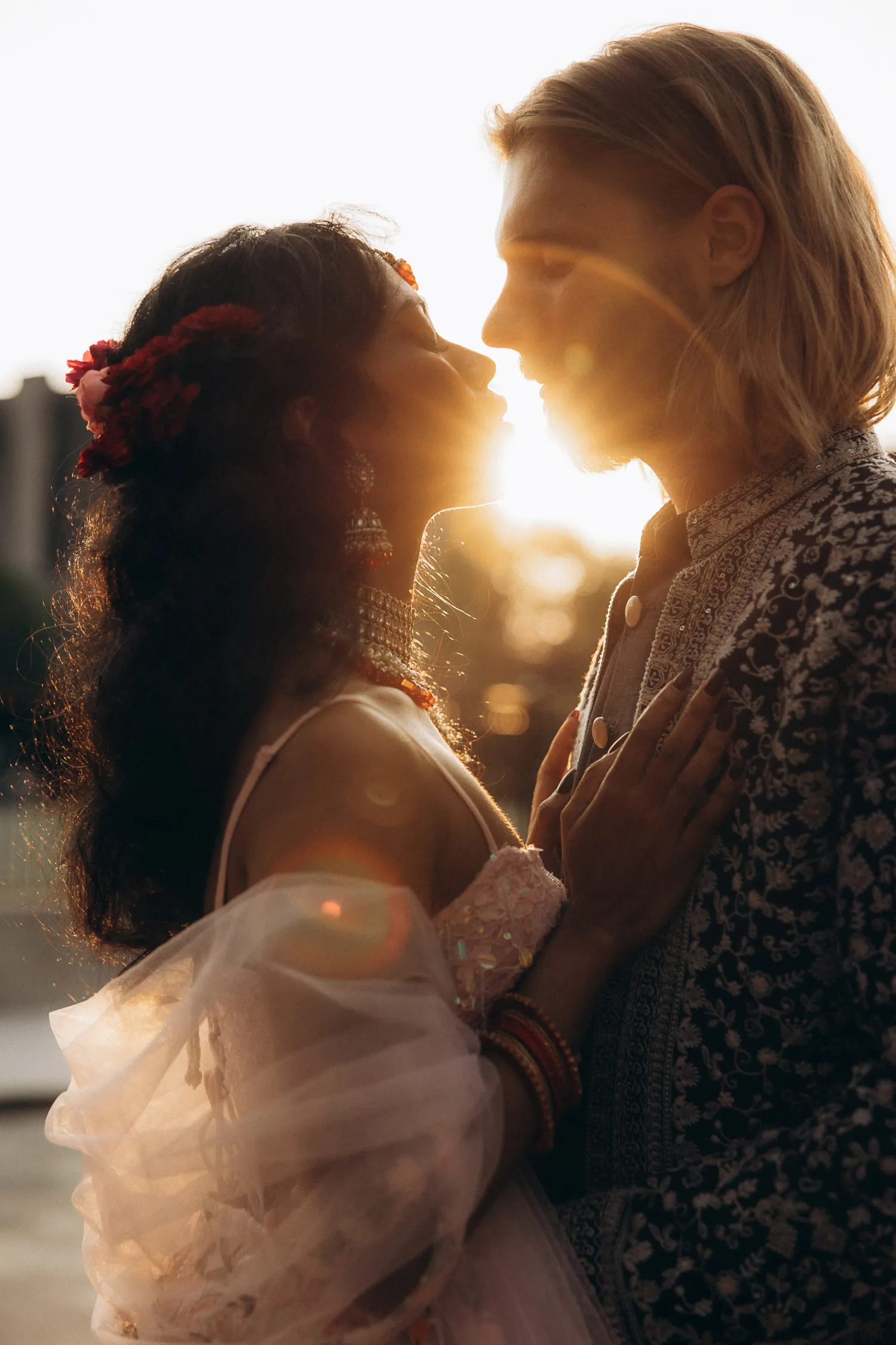 Trinity College sunset engagement photo