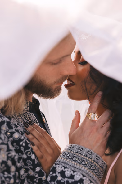 Romantic Trinity College engagement shot