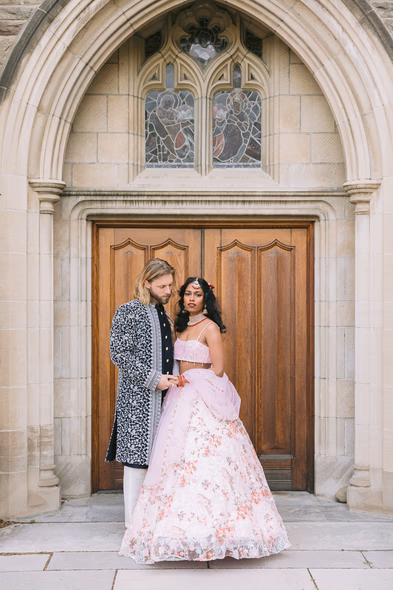Romantic engagement photo at Trinity College