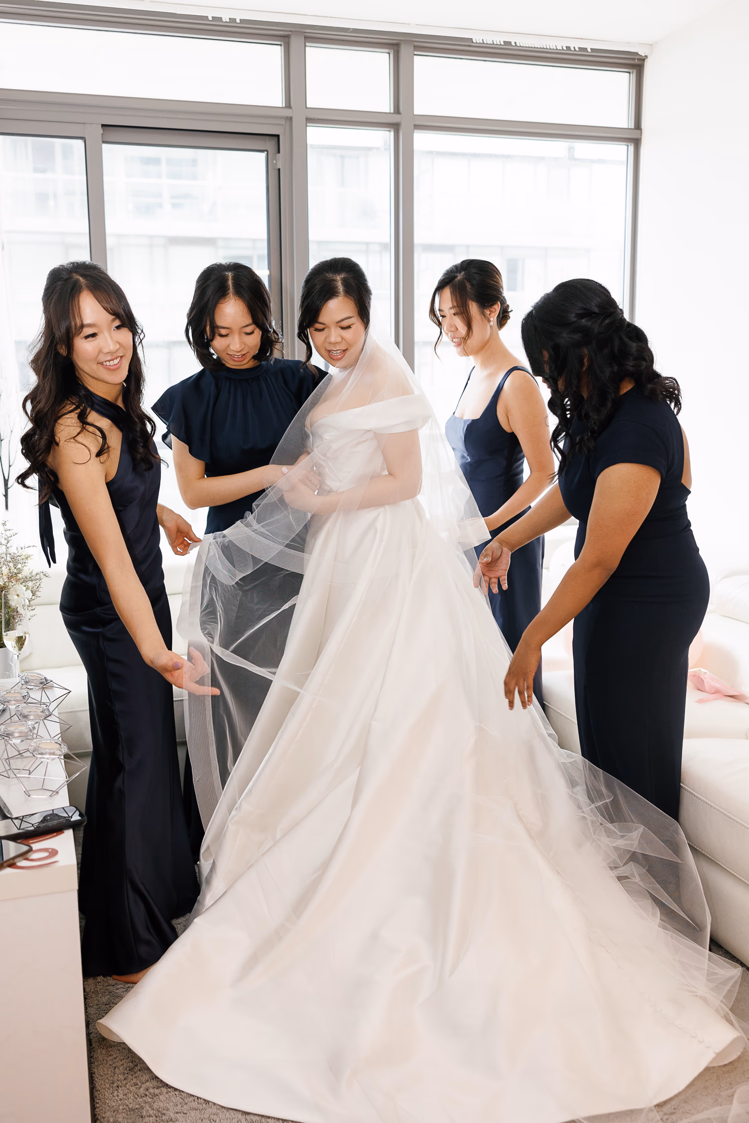 bridal party at Trinity College