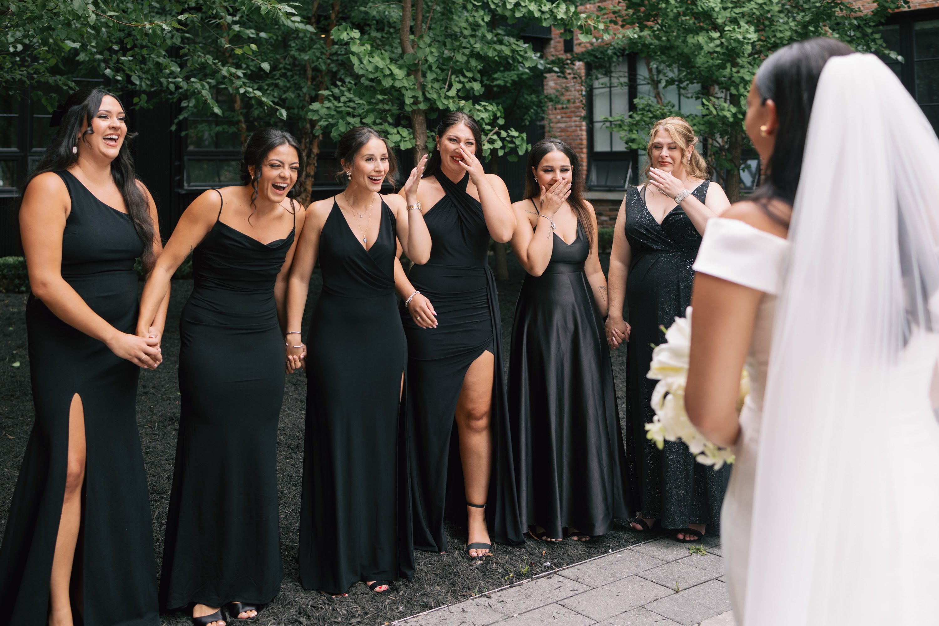 first look with bridal party