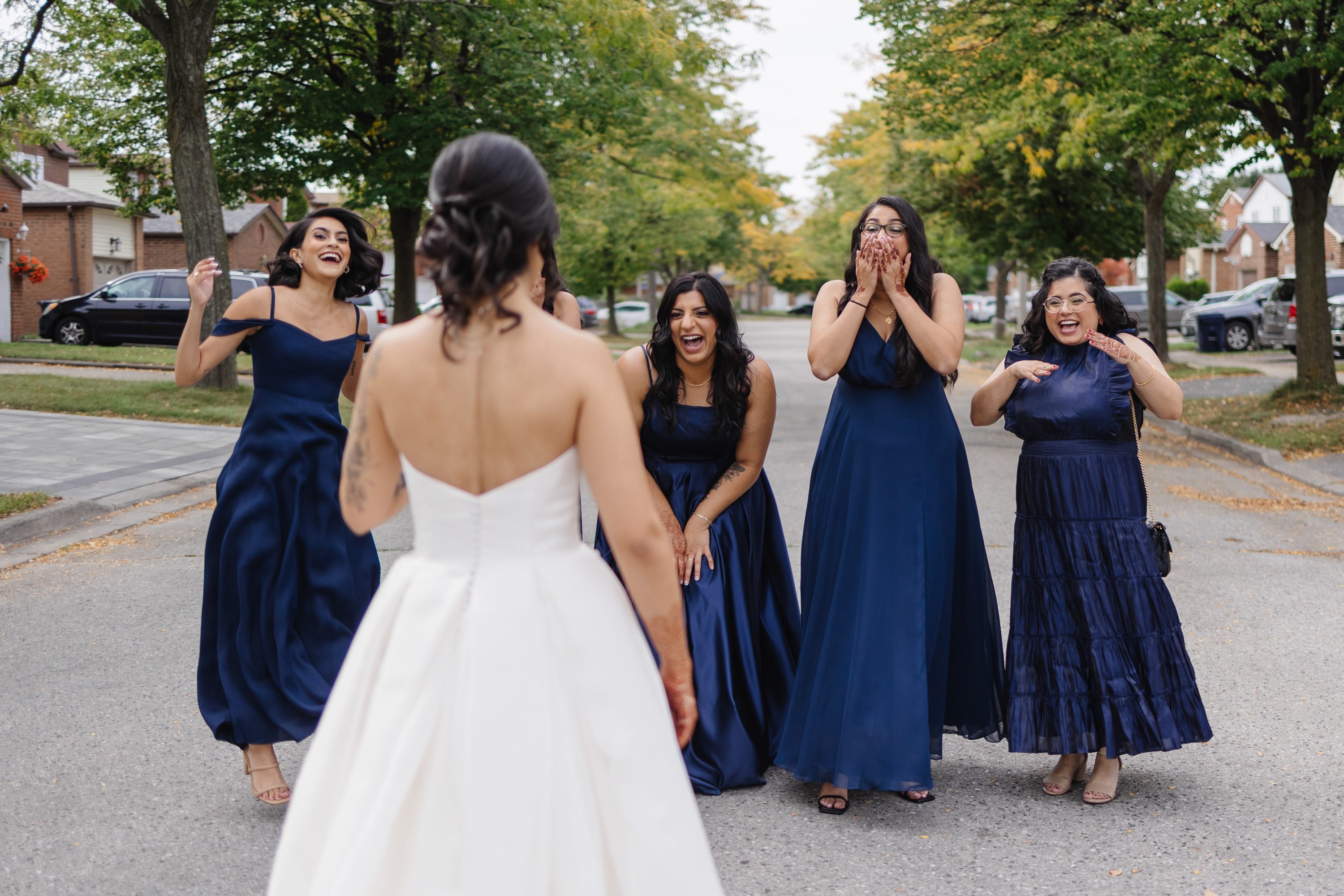 first look with bridesmaids before broadview hotel wedding photos